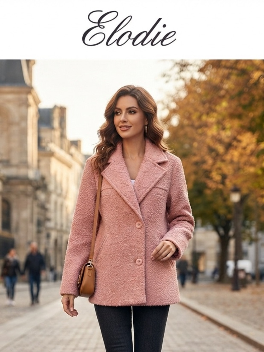 Elodie Dusty Pink Teddy Peacoat